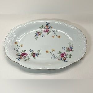 Vintage Wawel Poland Porcelain Floral Gold Trim - large serving platter